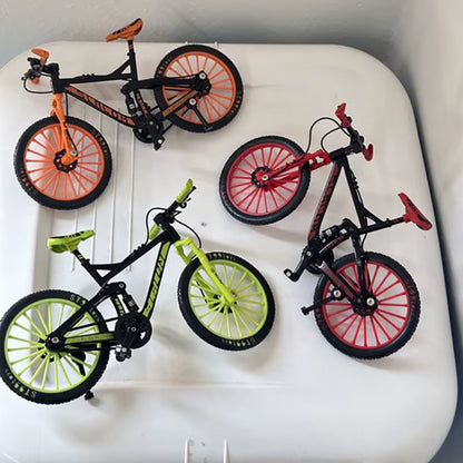 1:10 Mini Finger Mountain Bike Diecast Model Alloy Bicycle Simulation Collection Die Casting Racing Metal Bike Toys for Boy