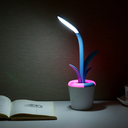 LED Bureaulamp Plantvorm - Oplaadbaar - USB - Dimbaar - Nachtlampje