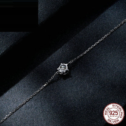 Dames Armband Zilver 925 met Moissaniet - Luxe Klauwzetting - Elegant Design