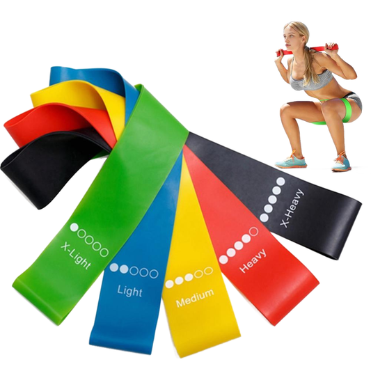 FitBands - Fitness Weerstandsbanden Set - Elastische Trainingsbanden - 5 Sterktes