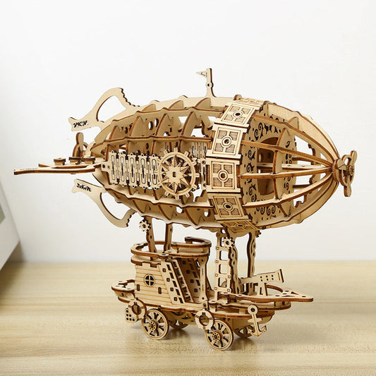 3D Houten Luchtvaartschip Puzzel – Creatief DIY Modelbouwpakket
