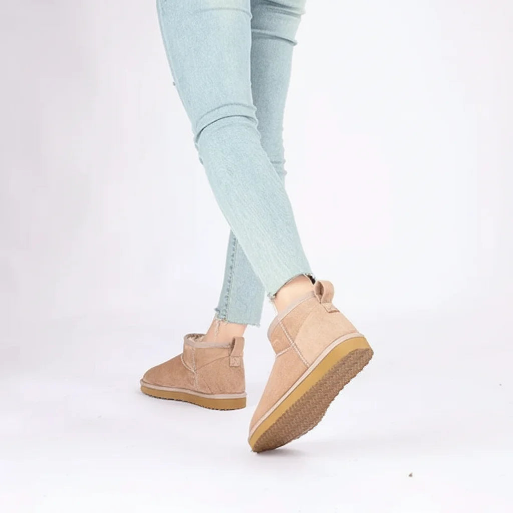 CozyStep winter dames boots - warme gevoerde enkellaarsjes suede look