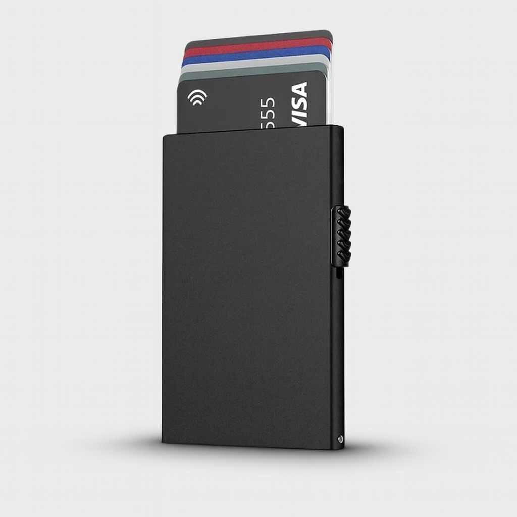 SlimGuard – Minimalistisch RFID Kaartenhouder Zwart/Grijs