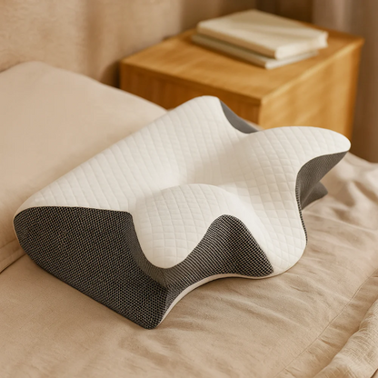 SleepAlign Pro – Orthopedisch Nek Kussen Wit/Zwart