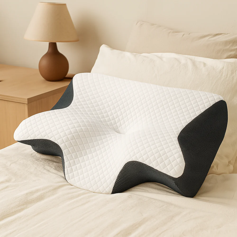 SleepAlign Pro – Orthopedisch Nek Kussen Wit/Zwart