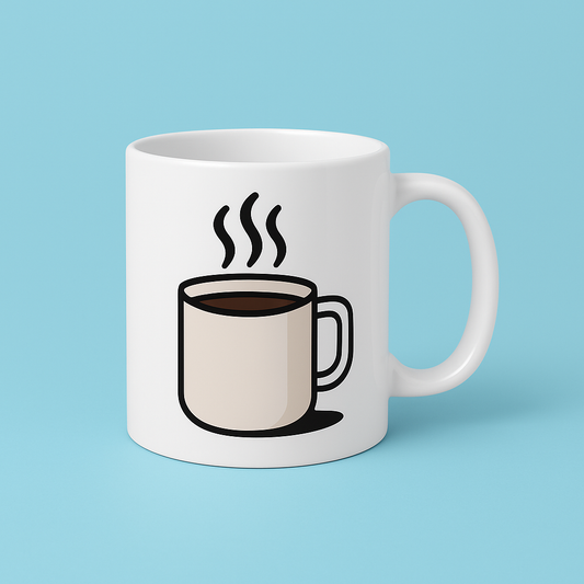 Witte Keramische Koffiemok met Illustratie – 330 ml