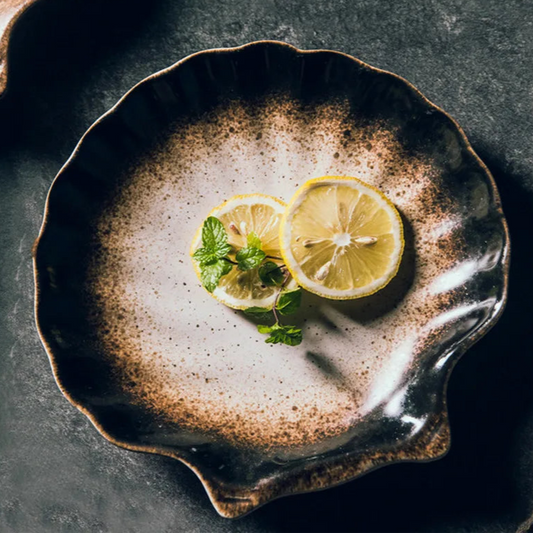 Schelpvormig Keramisch Dinerbord - Japanse Stijl