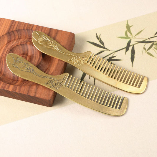 Handgemaakte Vintage Koper Kam – Exquise Afwerking en Duurzaam Design