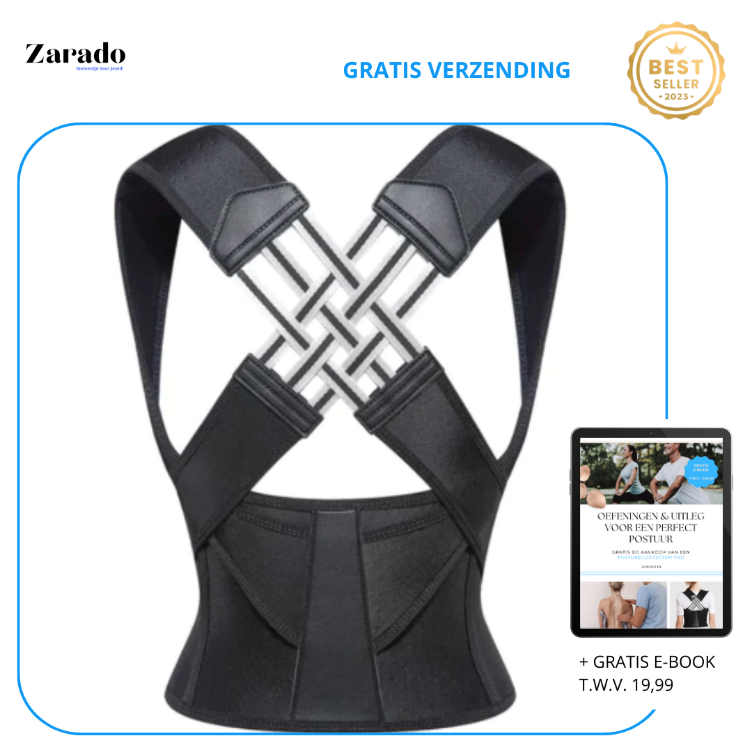 FlexiPosture Pro – Zwarte Ergonomische Houdingscorrector voor Volwassenen