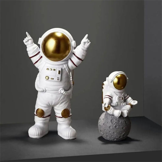 Astronauten Beeldje - Decoratieve Spaceman Maan Beelden