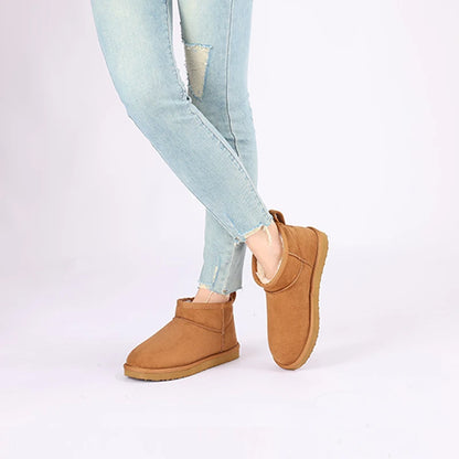 CozyStep winter dames boots - warme gevoerde enkellaarsjes suede look