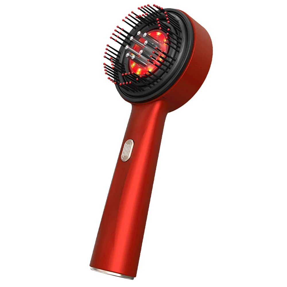 GlowBrush 6-in-1 Hoofdhuid Therapie Kam – Zwart/Rood