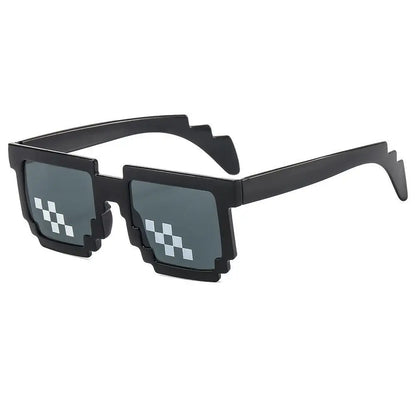Pixel zonnebril retro vierkant - feest accessoire volwassenen & kinderen