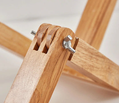Houten Lamp - Moderne Scandinavische Bureaulamp met Stoffen Kap