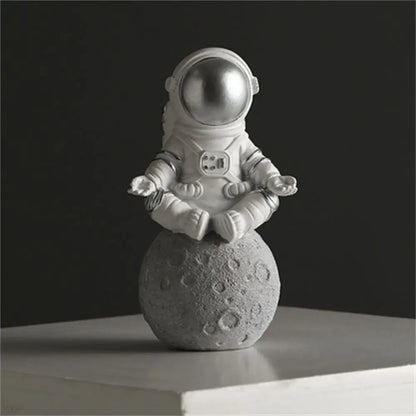 Astronauten Beeldje - Decoratieve Spaceman Maan Beelden