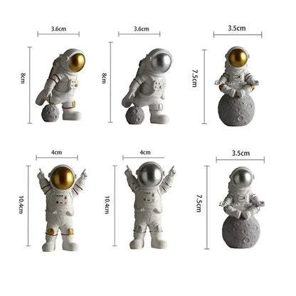 Astronauten Beeldje - Decoratieve Spaceman Maan Beelden