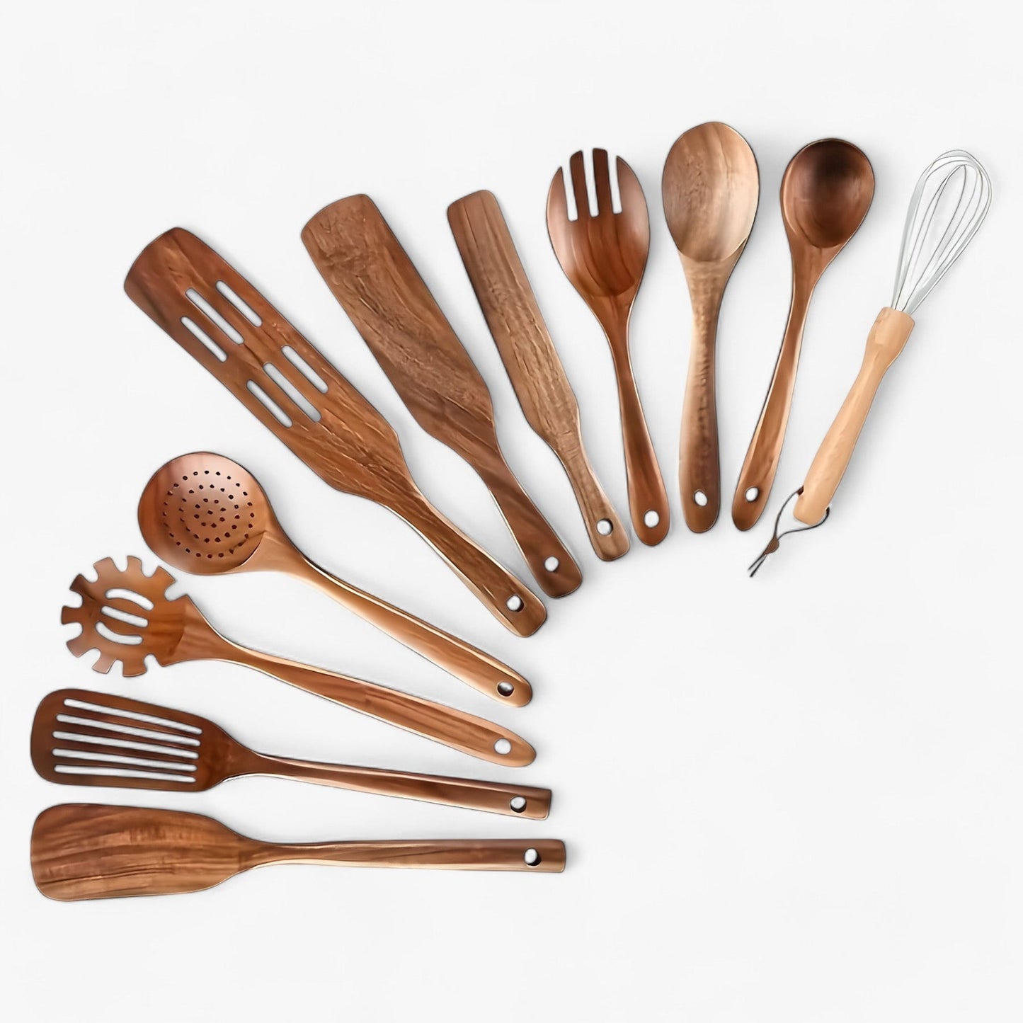 EcoWood Chef – 11-delig Houten Keukengerei Set Bruin