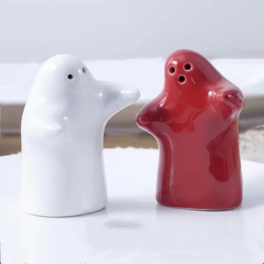 Ceramisch Peper- en Zoutstel Knuffel Spookjes – Creatief Omhelzend Design
