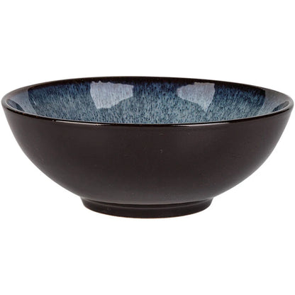 Japanse Keramische Ramen Kom - Retro Blauw Onderglazuur - Grote Soep en Salade Kom