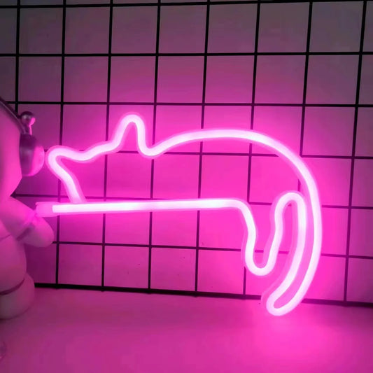 Neon Kattenlamp Decoratie USB LED – Sfeerlicht voor Kamer of Feest