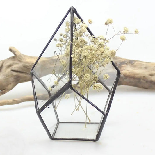 Geometrisch Glazen Bloempot Terrarium - Metaal & Glas - Modern Design