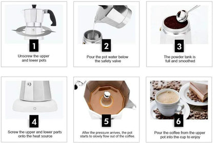 Aluminium Koffiekan Italiaans Moka Pot 0.6L