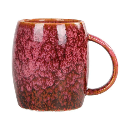 Grote Keramische Koffiemok - Japans Design, Uniek Retro Patroon - Mok 500ml