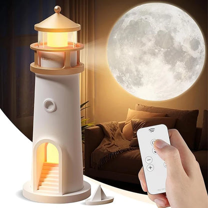 Lighthouse Nachtlamp met Maanprojectie, Bewegingssensor en Bluetooth Speaker