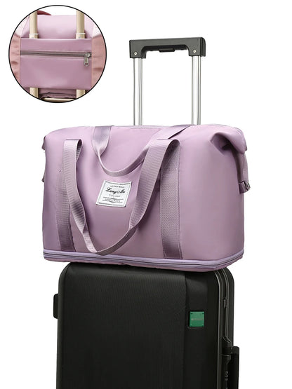 Waterdichte Reistas voor Dames – Grote Nylon Sport- Gymtas met Rits