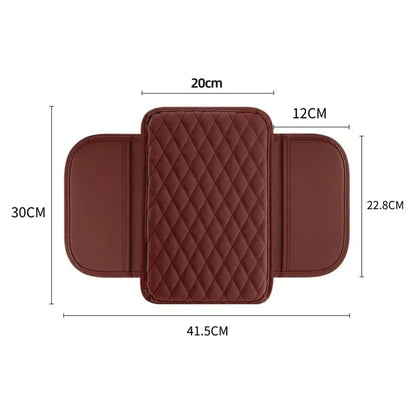 DriveSuite Auto Armrest Cushion Zwart/Rood - Luxe Ergonomisch Kussen met Zijvakken