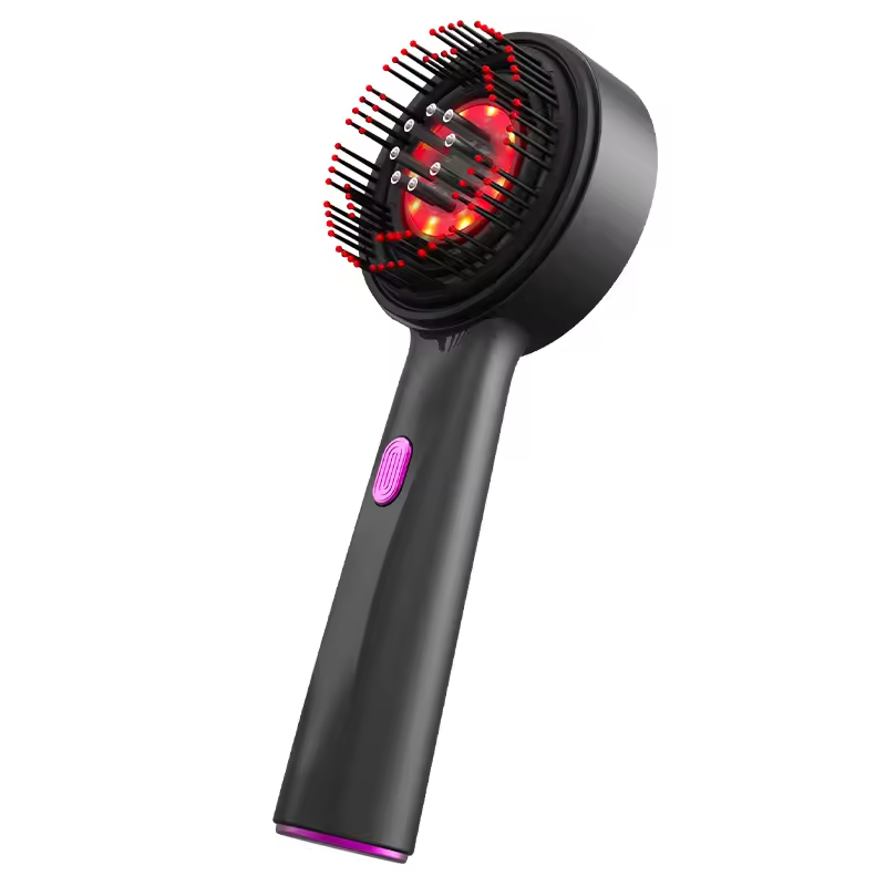 GlowBrush 6-in-1 Hoofdhuid Therapie Kam – Zwart/Rood