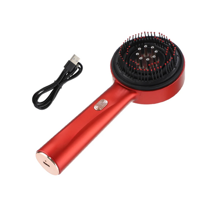GlowBrush 6-in-1 Hoofdhuid Therapie Kam – Zwart/Rood
