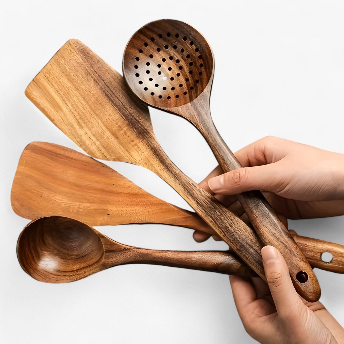 EcoWood Chef – 11-delig Houten Keukengerei Set Bruin