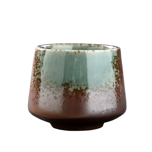 Retro koffiekopje - Japans stijl keramiek - 200ml - handgemaakt glazuur