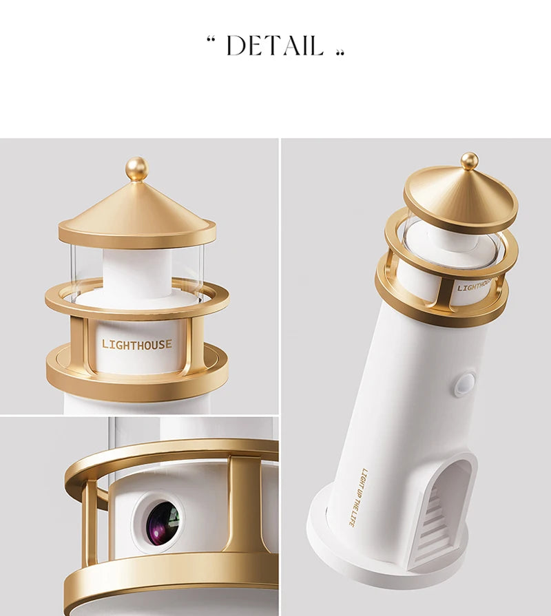 Lighthouse Nachtlamp met Maanprojectie, Bewegingssensor en Bluetooth Speaker