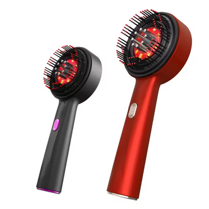 GlowBrush 6-in-1 Hoofdhuid Therapie Kam – Zwart/Rood