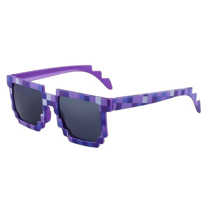 Pixel zonnebril retro vierkant - feest accessoire volwassenen & kinderen