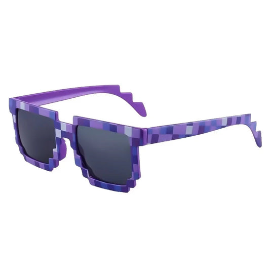 Pixel zonnebril retro vierkant - feest accessoire volwassenen & kinderen