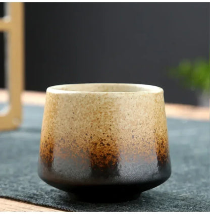 Retro koffiekopje - Japans stijl keramiek - 200ml - handgemaakt glazuur
