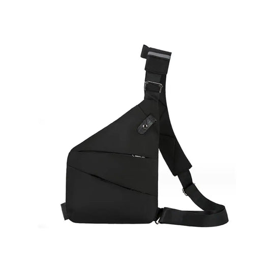 UrbanGuard Schoudertas – Slimme Anti-Diefstal Tas voor Reizen, Wandelen & Dagelijks Gebruik – Zwart/Zilvergrijs