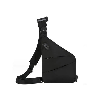 UrbanGuard Schoudertas – Slimme Anti-Diefstal Tas voor Reizen, Wandelen & Dagelijks Gebruik – Zwart/Zilvergrijs