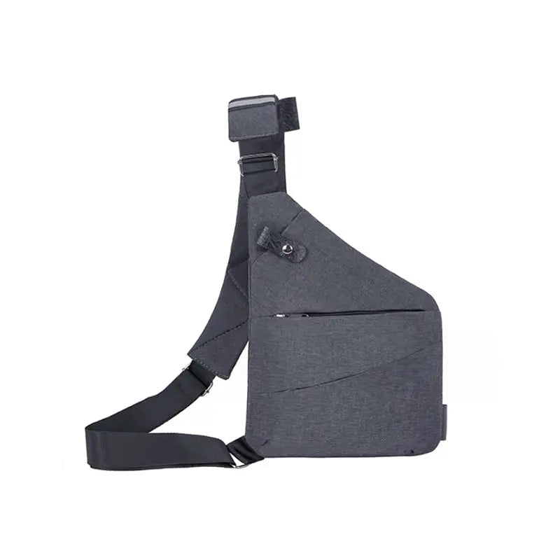 UrbanGuard Schoudertas – Slimme Anti-Diefstal Tas voor Reizen, Wandelen & Dagelijks Gebruik – Zwart/Zilvergrijs