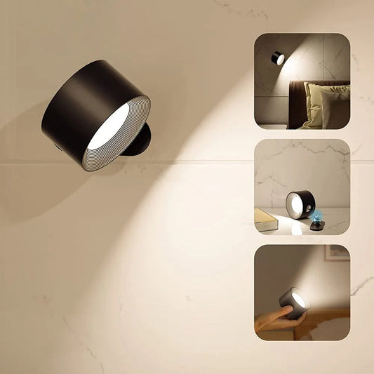 Draadloze Wandlamp met 360° Rotatie en Dimbare LED