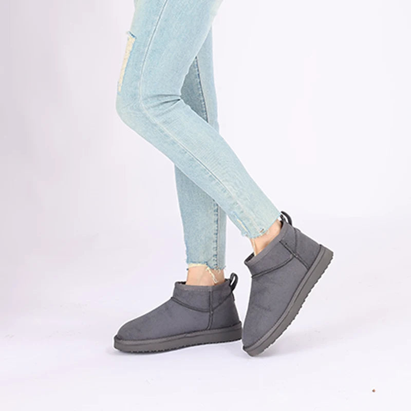 CozyStep winter dames boots - warme gevoerde enkellaarsjes suede look