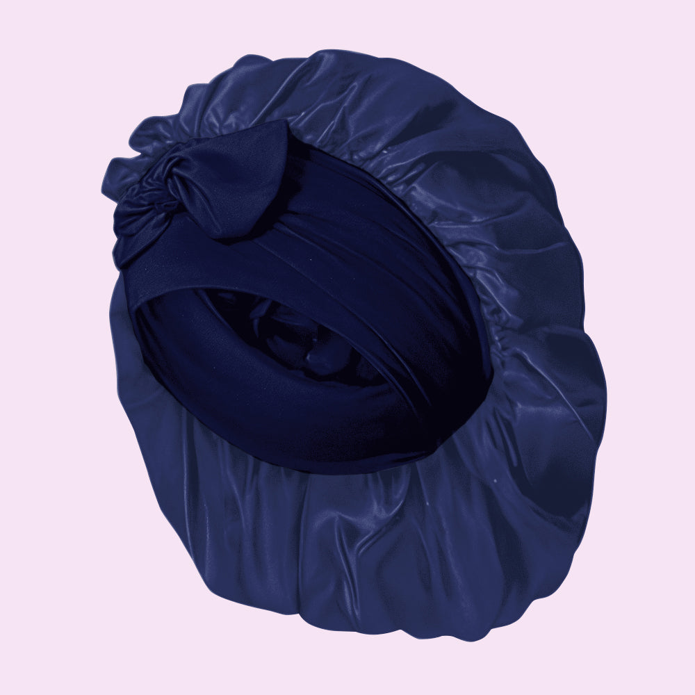 SilkyDream Nachtmuts – Zwart Zijde Luxe Haarverzorging