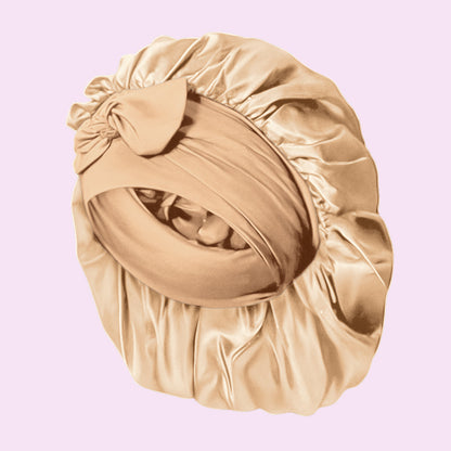 SilkyDream Nachtmuts – Zwart Zijde Luxe Haarverzorging