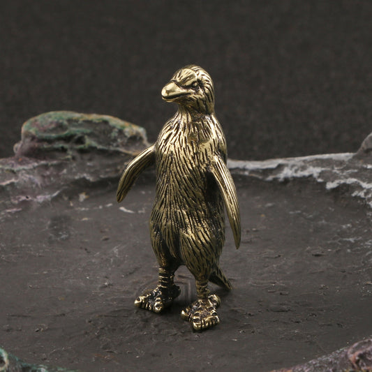 Keizerpinguïn Beeldje in Bronskleurig Koper – Metalen Dieren Decoratie 5cm