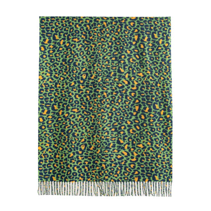 Dames sjaal met luipaardprint – Warm polyester – Retro Europees design