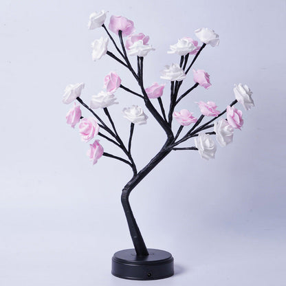 Tafellamp Bloemenboom Rozen LED USB - Sfeerverlichting Decoratie - Kleurrijk