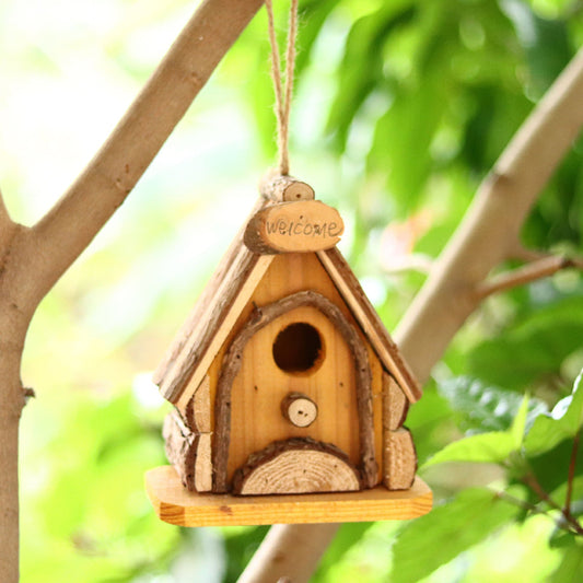 Handgemaakt Houten Vogelhuisje – Rustiek Design voor Tuin of Balkon